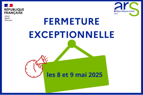panneau fermeture exceptionnelle les 8 et 9 mai