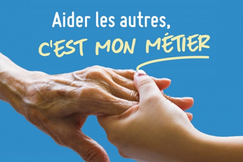 deux mains, slogan aider les autres, c'est mon métier